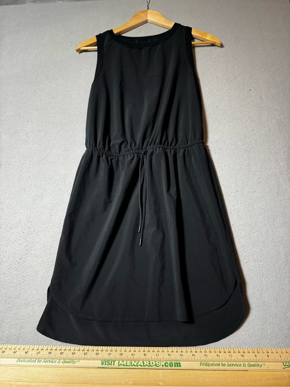Athleta Classic Black Drawstring Waist Sleeveless Dress XS